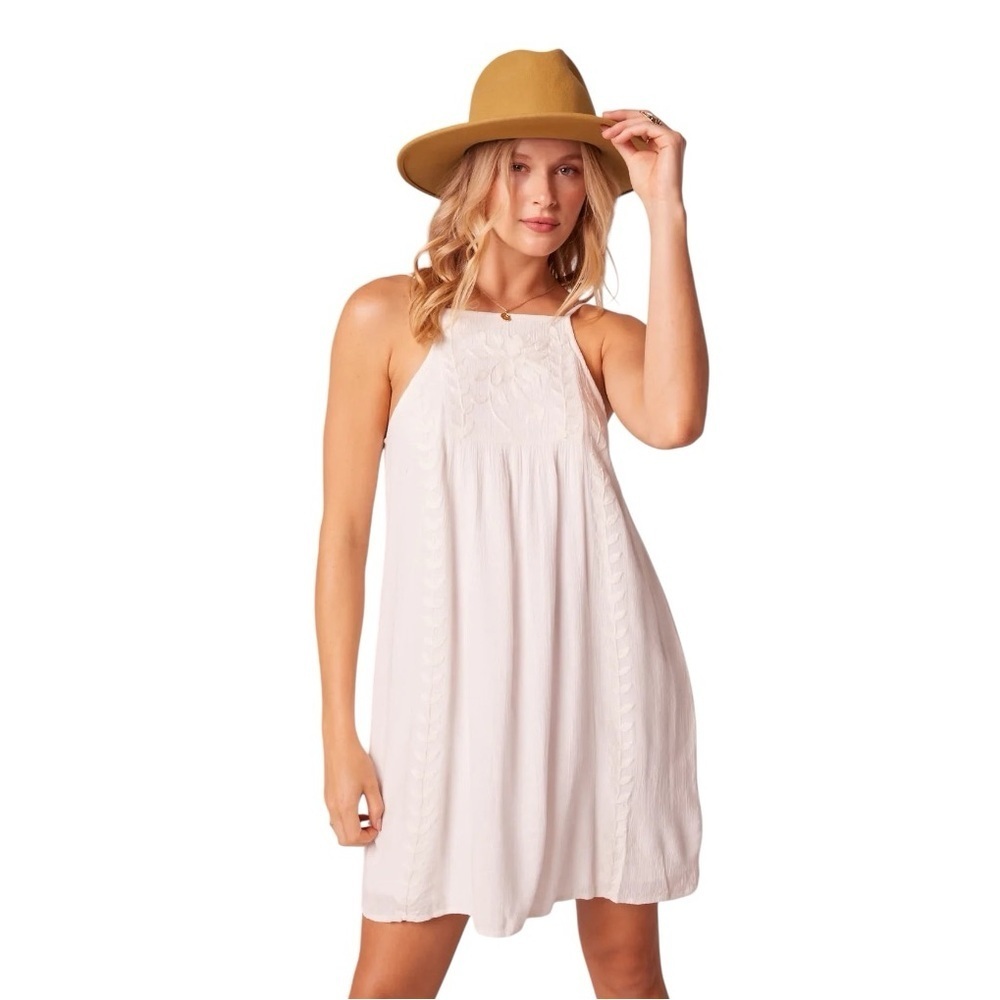 BOG COLLECTIVE Ivory Embroidered Off Whitee Sundress Mini Dress Size‎ XS Boho
